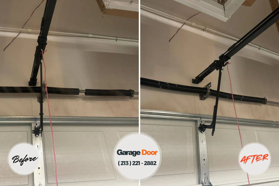 Before and after: garage door repair College Heights University Park